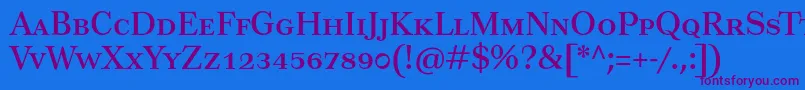 Tusartextsc Font – Purple Fonts on Blue Background