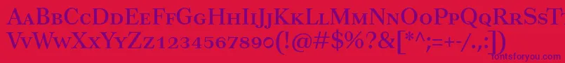 Tusartextsc Font – Purple Fonts on Red Background