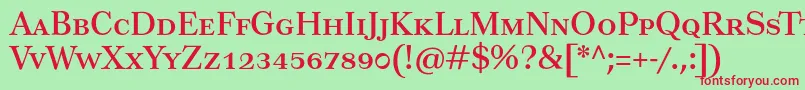 フォントTusartextsc – 赤い文字の緑の背景