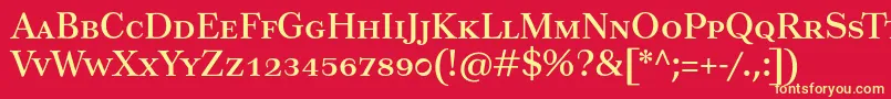 Tusartextsc Font – Yellow Fonts on Red Background