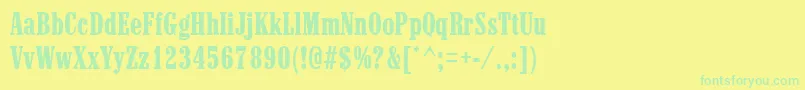 MarlboroRegular Font – Green Fonts on Yellow Background