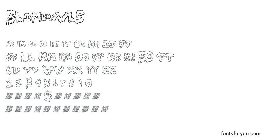 Schriftart Slimebawls – Alphabet, Zahlen, spezielle Symbole