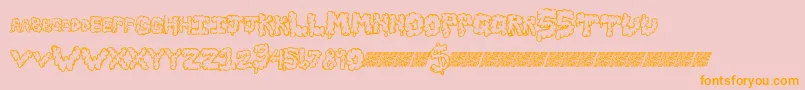 Slimebawls-Schriftart – Orangefarbene Schriften auf rosa Hintergrund