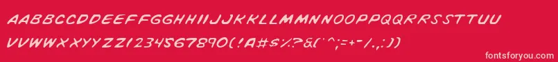 Vinotel Font – Pink Fonts on Red Background