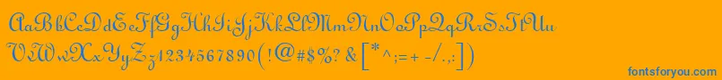 フォントLinusn – オレンジの背景に青い文字