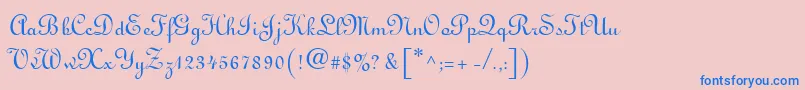 Linusn Font – Blue Fonts on Pink Background