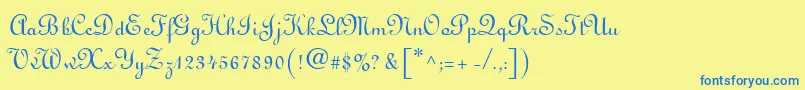 Linusn Font – Blue Fonts on Yellow Background