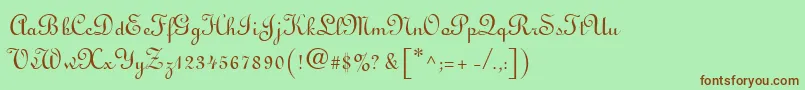 Linusn Font – Brown Fonts on Green Background