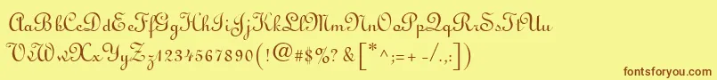 Linusn Font – Brown Fonts on Yellow Background
