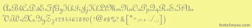 フォントLinusn – 黄色の背景に灰色の文字