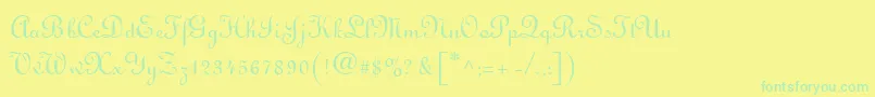 Linusn Font – Green Fonts on Yellow Background