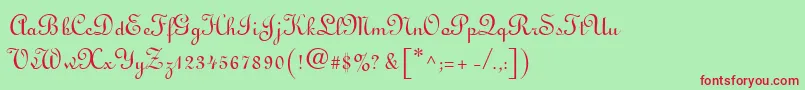 Linusn Font – Red Fonts on Green Background