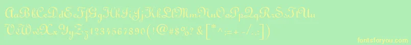 Linusn Font – Yellow Fonts on Green Background