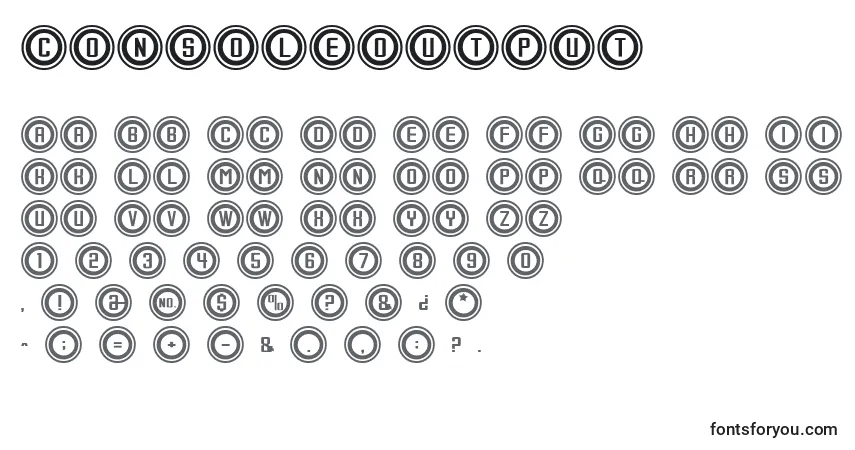 Czcionka ConsoleOutput – alfabet, cyfry, specjalne znaki