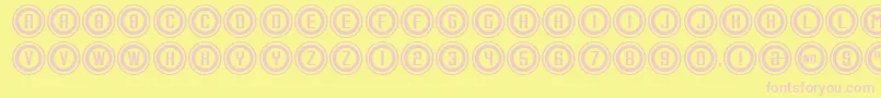 ConsoleOutput-fontti – vaaleanpunaiset fontit keltaisella taustalla
