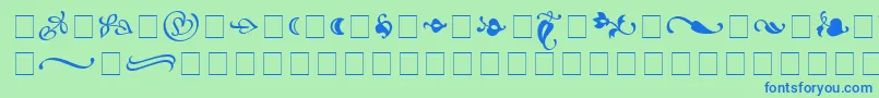 フォントAtlantixOrnamentsSsi – 青い文字は緑の背景です。