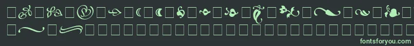 Fonte AtlantixOrnamentsSsi – fontes verdes em um fundo preto
