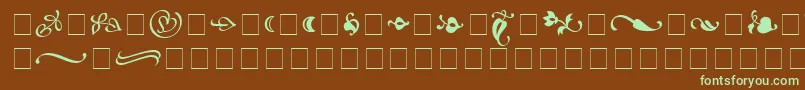 Шрифт AtlantixOrnamentsSsi – зелёные шрифты на коричневом фоне