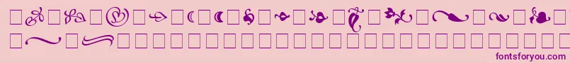 Шрифт AtlantixOrnamentsSsi – фиолетовые шрифты на розовом фоне