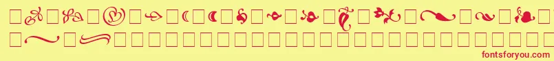Czcionka AtlantixOrnamentsSsi – czerwone czcionki na żółtym tle