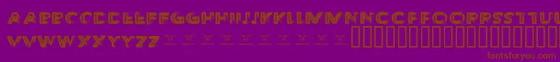 ThedecompozedRegular-Schriftart – Braune Schriften auf violettem Hintergrund
