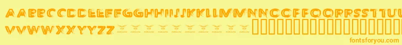 ThedecompozedRegular Font – Orange Fonts on Yellow Background