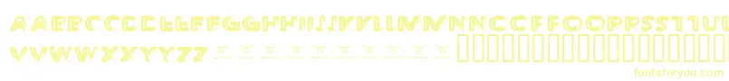 ThedecompozedRegular-Schriftart – Gelbe Schriften auf weißem Hintergrund