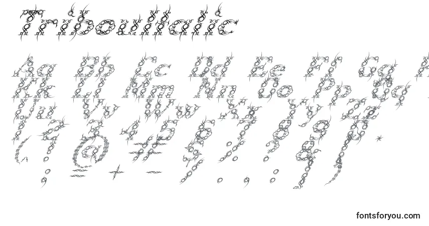 Schriftart TribouItalic – Alphabet, Zahlen, spezielle Symbole