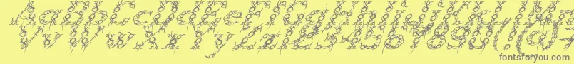 Lisätietoja TribouItalic-fontista TribouItalic-fontti – harmaat kirjasimet keltaisella taustalla