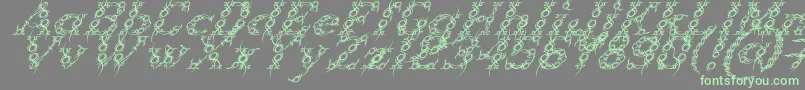Więcej informacji o czcionce TribouItalic Czcionka TribouItalic – zielone czcionki na szarym tle