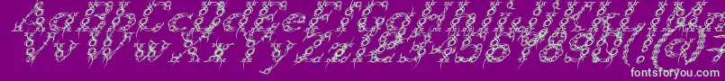 Подробнее о шрифте TribouItalic Шрифт TribouItalic – зелёные шрифты на фиолетовом фоне