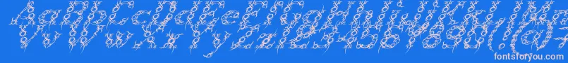 Подробнее о шрифте TribouItalic Шрифт TribouItalic – розовые шрифты на синем фоне