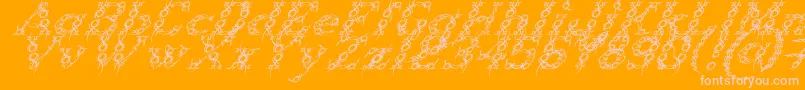 TribouItalic-Schriftart – Rosa Schriften auf orangefarbenem Hintergrund