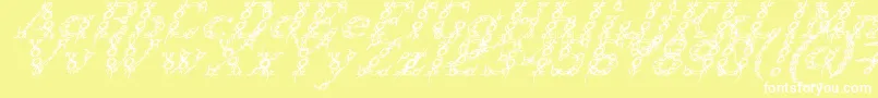 Lisätietoja TribouItalic-fontista TribouItalic-fontti – valkoiset fontit keltaisella taustalla
