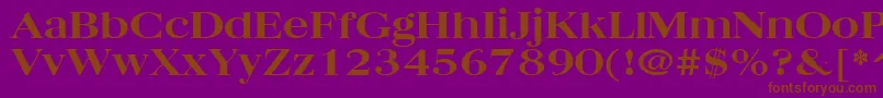 Fonte QuantasBroadExtraboldRegular – fontes marrons em um fundo roxo