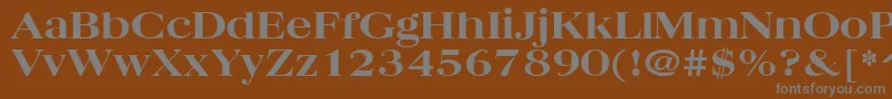 QuantasBroadExtraboldRegular-Schriftart – Graue Schriften auf braunem Hintergrund
