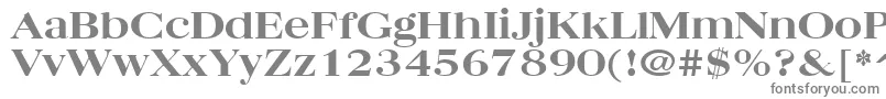 QuantasBroadExtraboldRegular-fontti – harmaat kirjasimet valkoisella taustalla