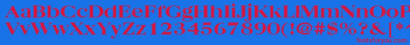 QuantasBroadExtraboldRegular Font – Red Fonts on Blue Background