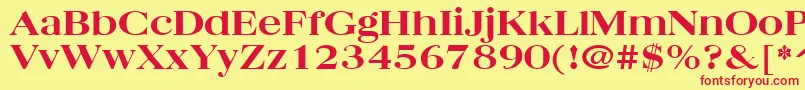 QuantasBroadExtraboldRegular Font – Red Fonts on Yellow Background