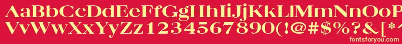 フォントQuantasBroadExtraboldRegular – 黄色の文字、赤い背景