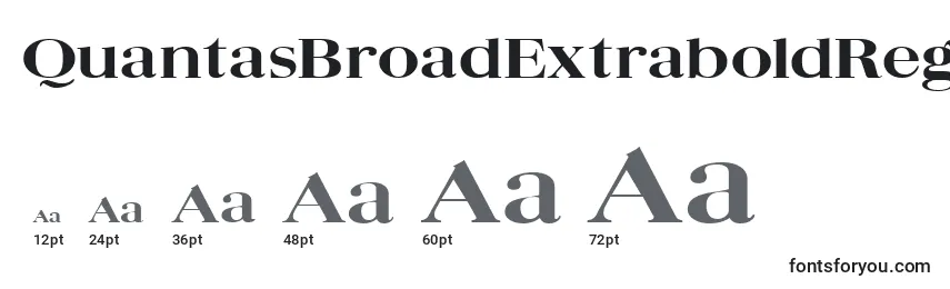 Размеры шрифта QuantasBroadExtraboldRegular