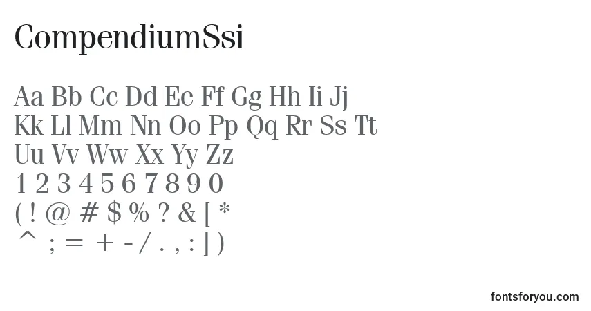 Шрифт CompendiumSsi – алфавит, цифры, специальные символы