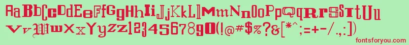 StfrancisRegular Font – Red Fonts on Green Background