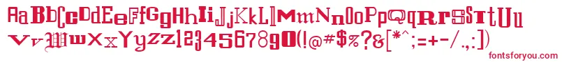 StfrancisRegular-fontti – punaiset fontit valkoisella taustalla