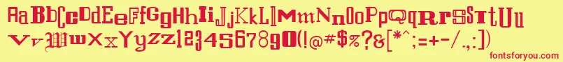 StfrancisRegular-Schriftart – Rote Schriften auf gelbem Hintergrund