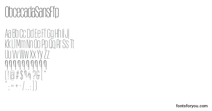 ObcecadaSansFfp-fontti – aakkoset, numerot, erikoismerkit