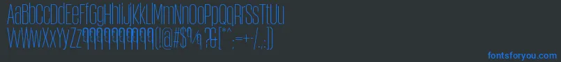 Шрифт ObcecadaSansFfp – синие шрифты на чёрном фоне