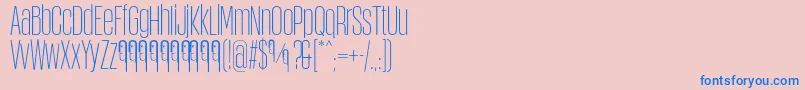 ObcecadaSansFfp-Schriftart – Blaue Schriften auf rosa Hintergrund