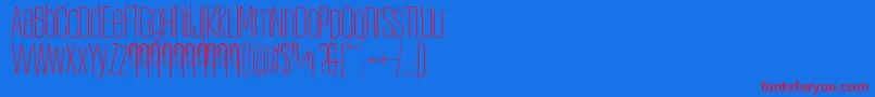 フォントObcecadaSansFfp – 赤い文字の青い背景