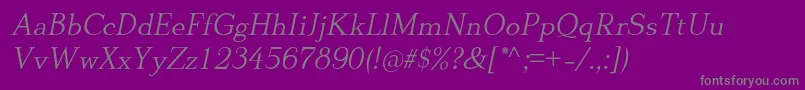 DionisiiotfLightItalic Font – Gray Fonts on Purple Background